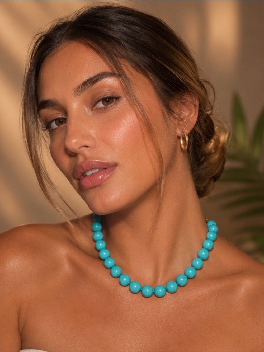New Mayamar Turquoise Bold Beaded Necklace